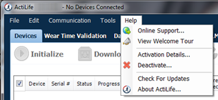 Help Menu
